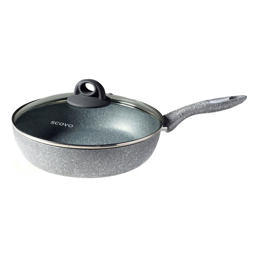

Сотейник SCOVO Stone Pan, с крышкой, серый [st-022]