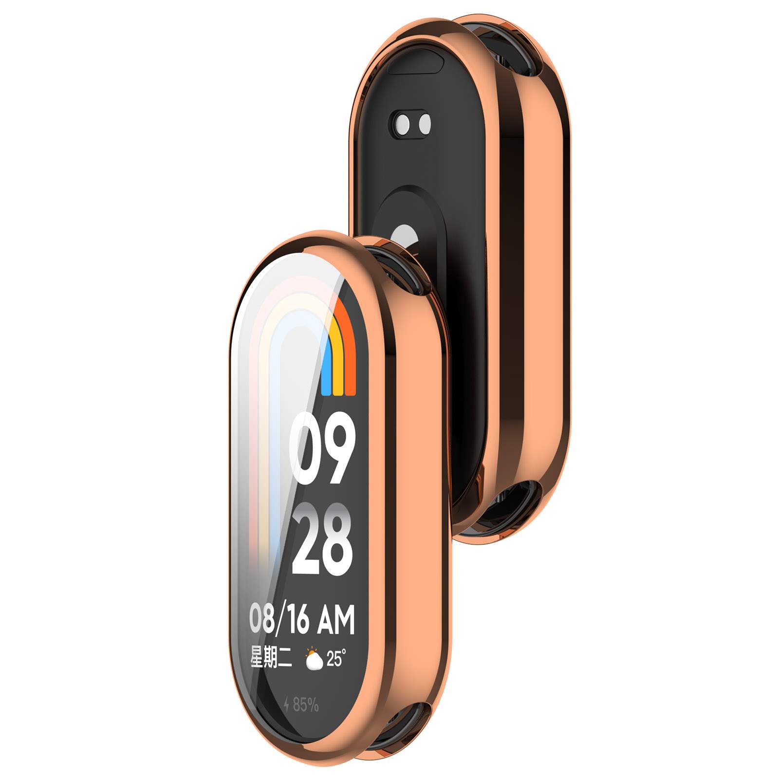 Защитный чехол TPU для Xiaomi Mi Band 8/9/9 NFC/9 Керамический корпус, розово-золотой