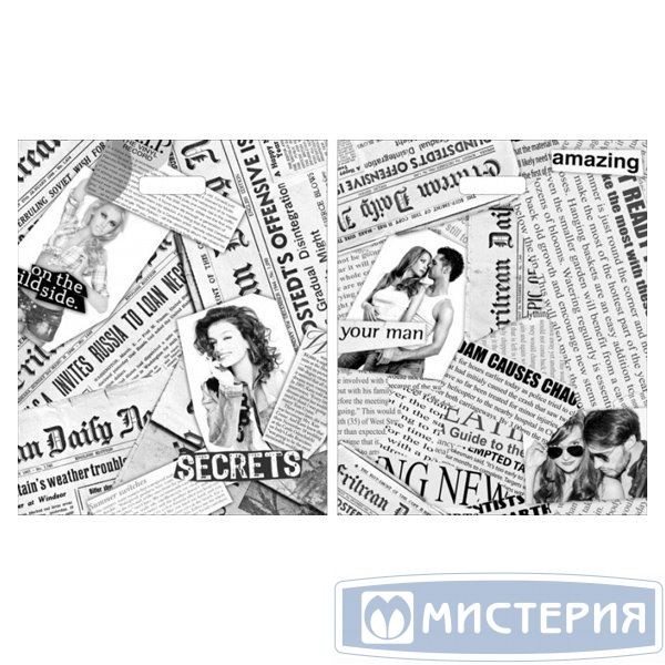 

Пакет с вырубной ручкой Газетный микс 45х38см 50шт/уп