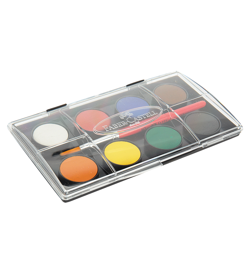 

Краски акварельные Faber Castell Watercolours с кисточкой 8 шт.