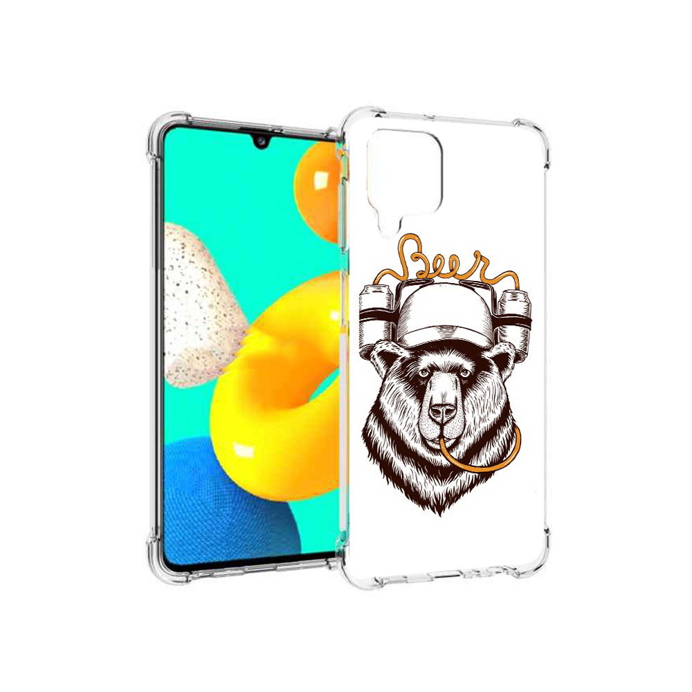 

Чехол MyPads Tocco для Samsung Galaxy M32 пивной медведь (PT161818.523.538), Прозрачный, Tocco