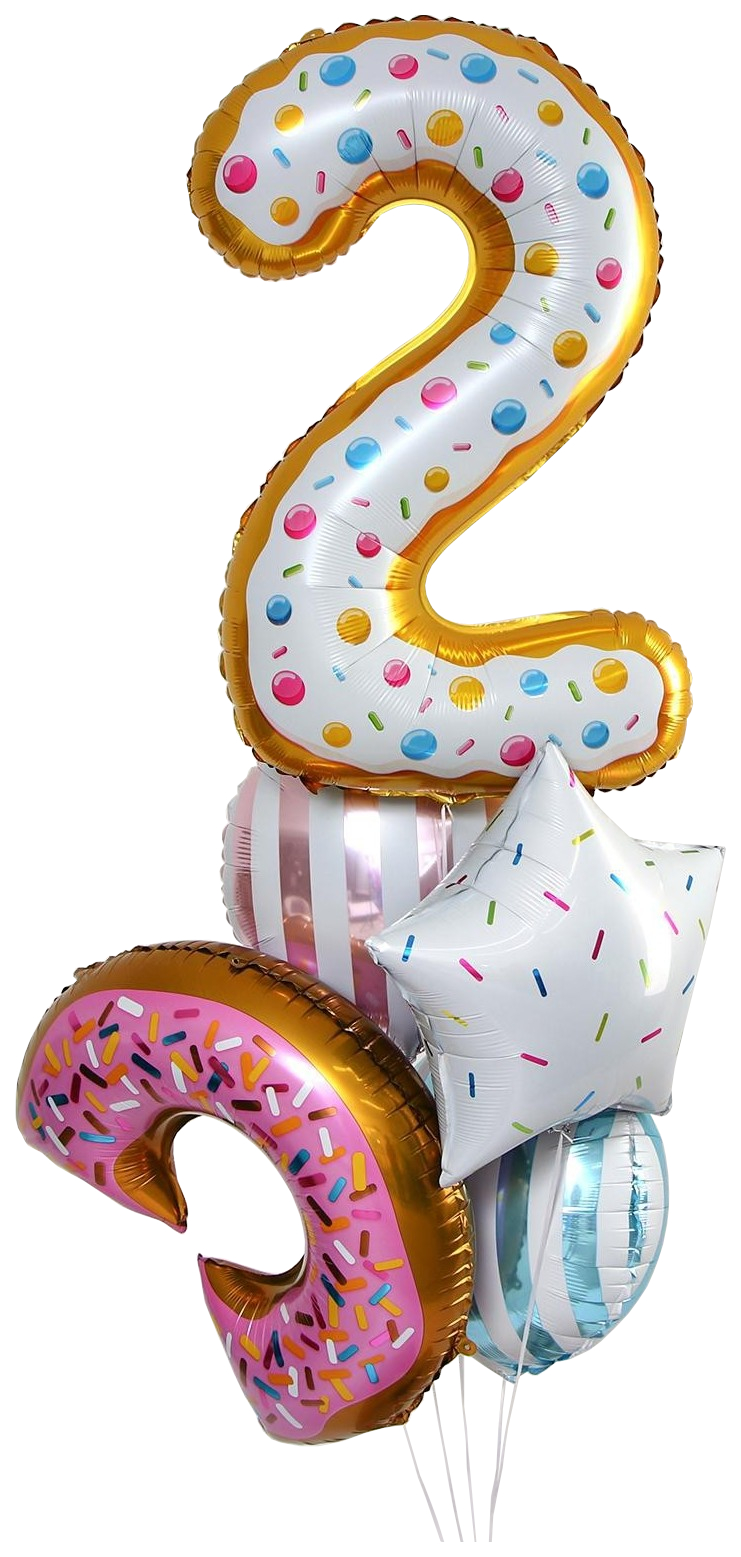 Букет из шаров «2 года, пончик», фольга, набор из 5 шт.