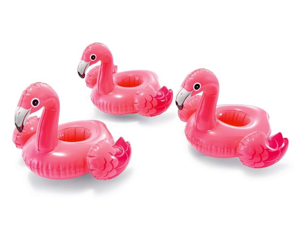 Надувные плавающие держатели для напитков Intex Фламинго, 28х25х20 см