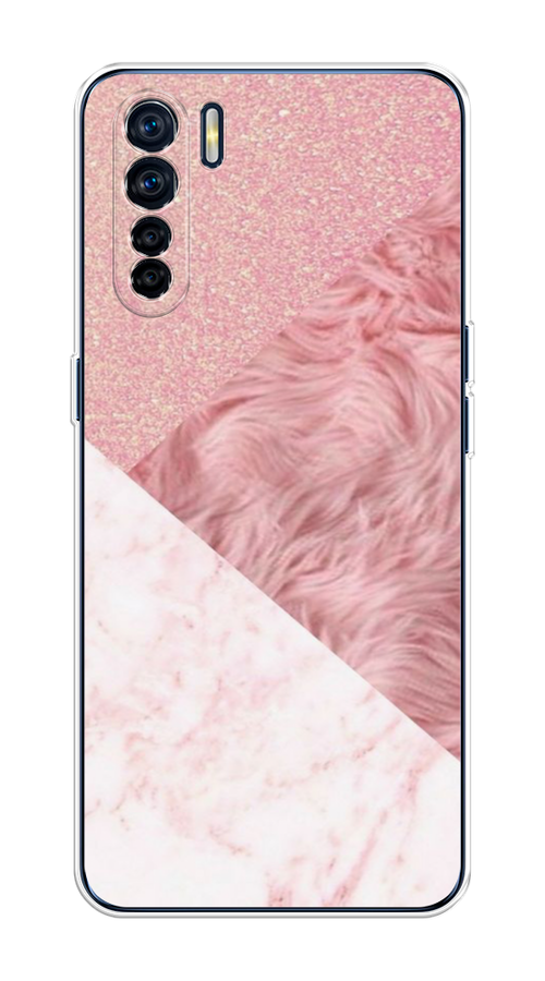 

Чехол на Oppo A91/Reno 3 "Текстурные треугольники", Розовый;белый, 252450-1