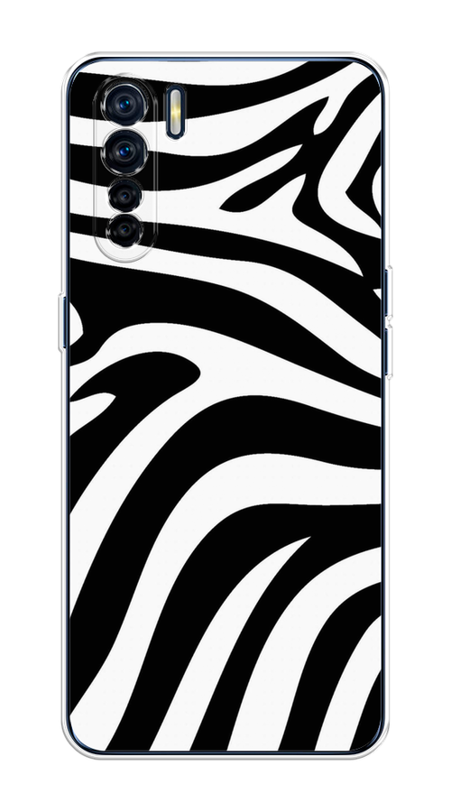 

Чехол на Oppo A91/Reno 3 "Полоски зебры", Черный;белый;бежевый, 252450-1