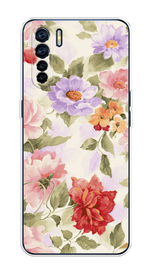 

Чехол на Oppo A91/Reno 3 "Акварельные пионы", Розовый;бежевый, 252450-1
