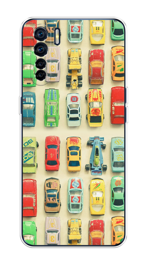 

Чехол на Oppo A91/Reno 3 "Машинки", Бежевый;красный;желтый, 252450-1