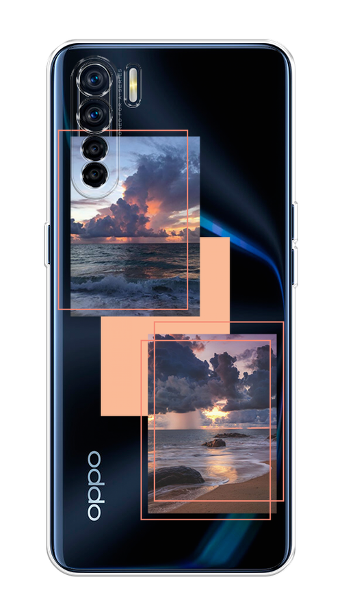 

Чехол на Oppo A91/Reno 3 "Sky collage", Розовый;прозрачный;синий, 252450-1