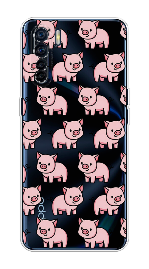 

Чехол на Oppo A91/Reno 3 "Веселые поросята", Розовый;черный;прозрачный, 252450-1