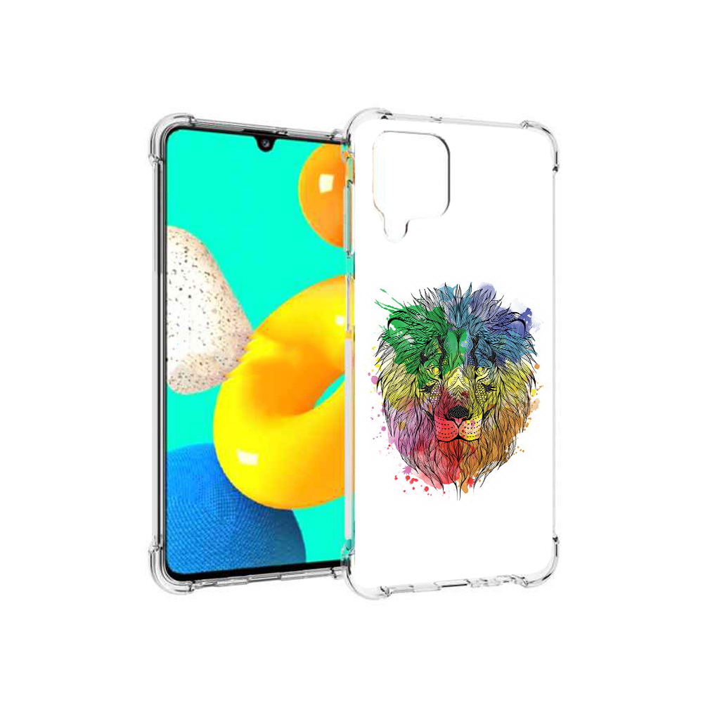 

Чехол MyPads Tocco для Samsung Galaxy M32 разноцветный гордый лев (PT161818.523.573), Прозрачный, Tocco