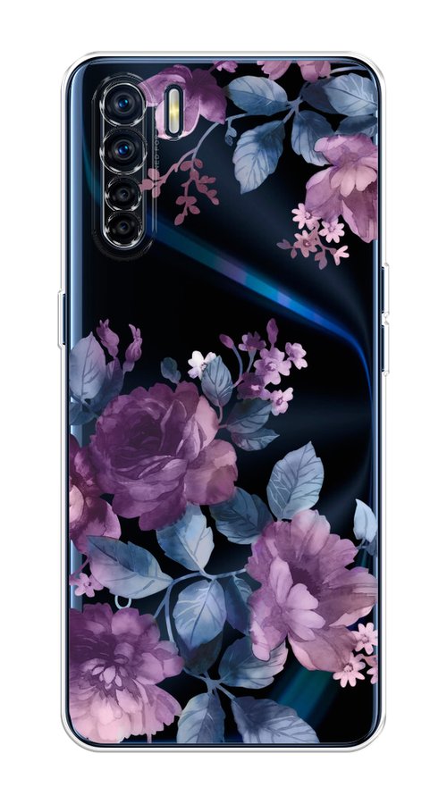 

Чехол на Oppo A91/Reno 3 "Purple Blossoms", Синий;фиолетовый, 252450-1