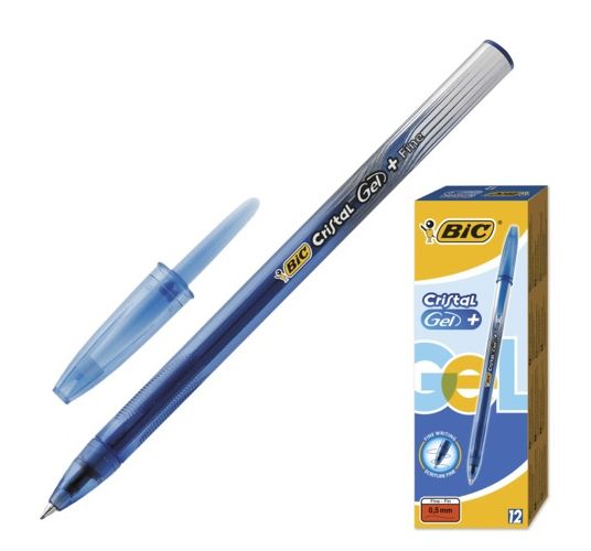 

Ручка гелевая Bic Cristal Gel+ корпус синий полупрозрачный толщ письма 0.5 мм син.