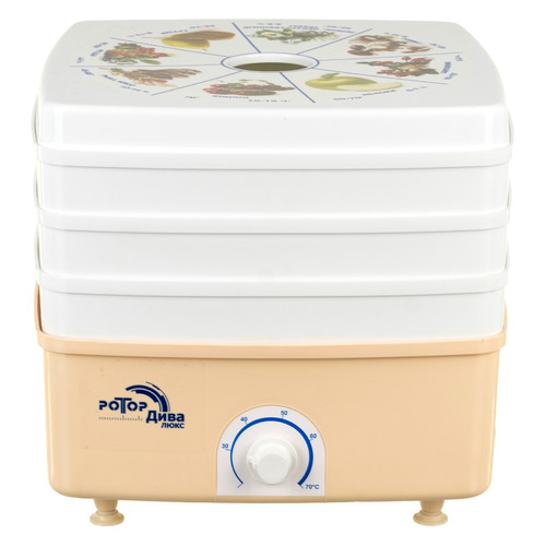 Сушилка для овощей и фруктов РОТОР Дива-Люкс СШ-010-01, белый, 3 поддона