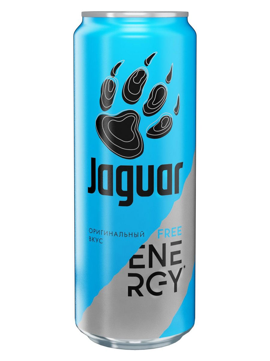 Напиток энергетический Jaguar Free тонизирующий, в железной банке, 450 мл