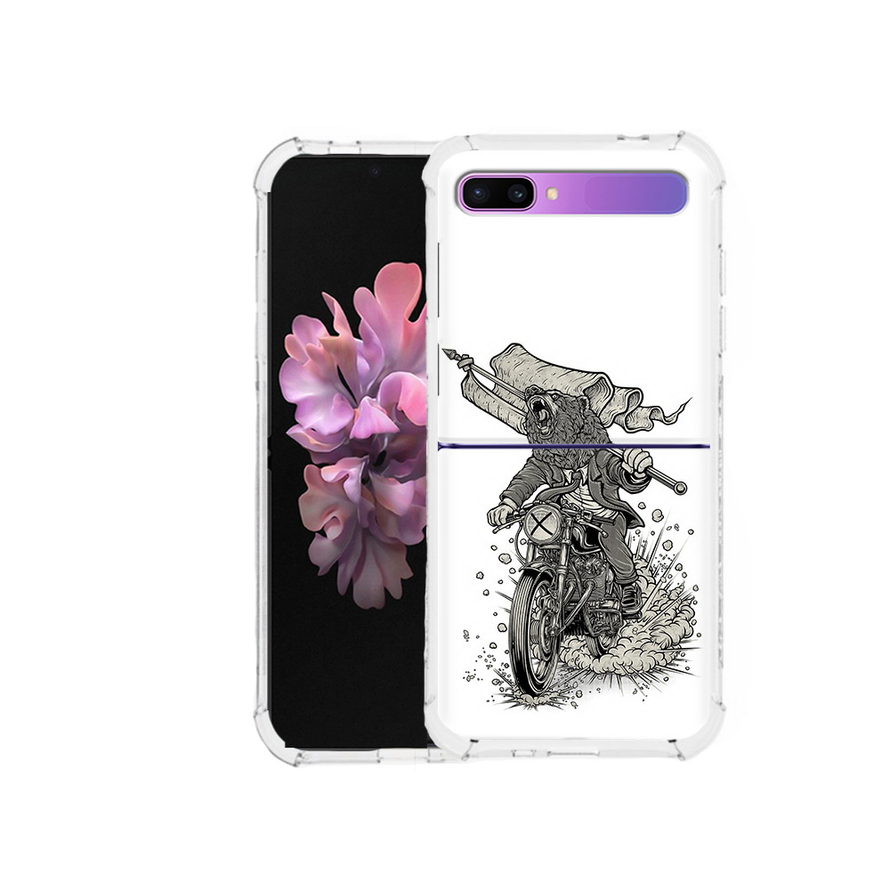 Чехол MyPads Tocco для Samsung Galaxy Z Flip медведь на мотоцикле (PT226935.587.467)