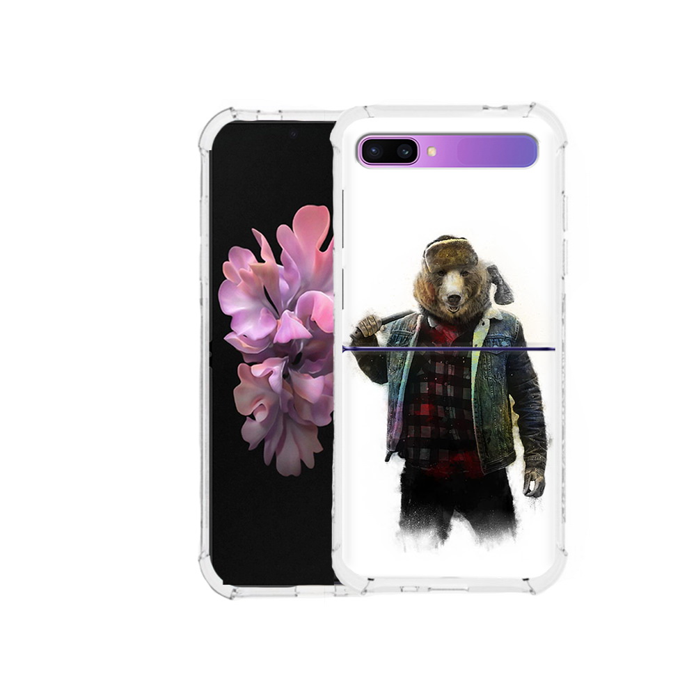 

Чехол MyPads Tocco для Samsung Galaxy Z Flip медведь с топором (PT226935.587.469), Прозрачный, Tocco