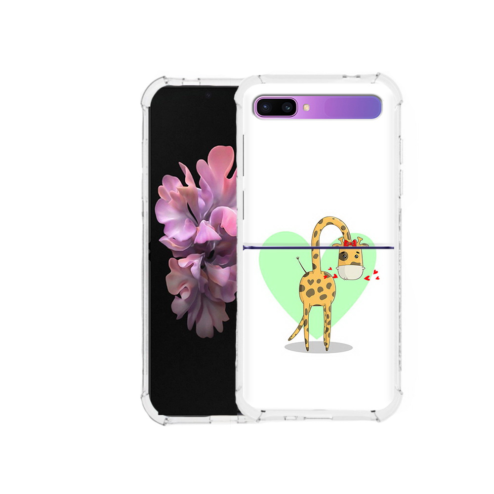 

Чехол MyPads Tocco для Samsung Galaxy Z Flip Влюбленный жираф 14 февраля (PT226935.587.47), Прозрачный, Tocco