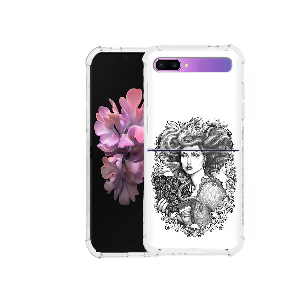 

Чехол MyPads Tocco для Samsung Galaxy Z Flip медуза черно белый (PT226935.587.472), Прозрачный, Tocco