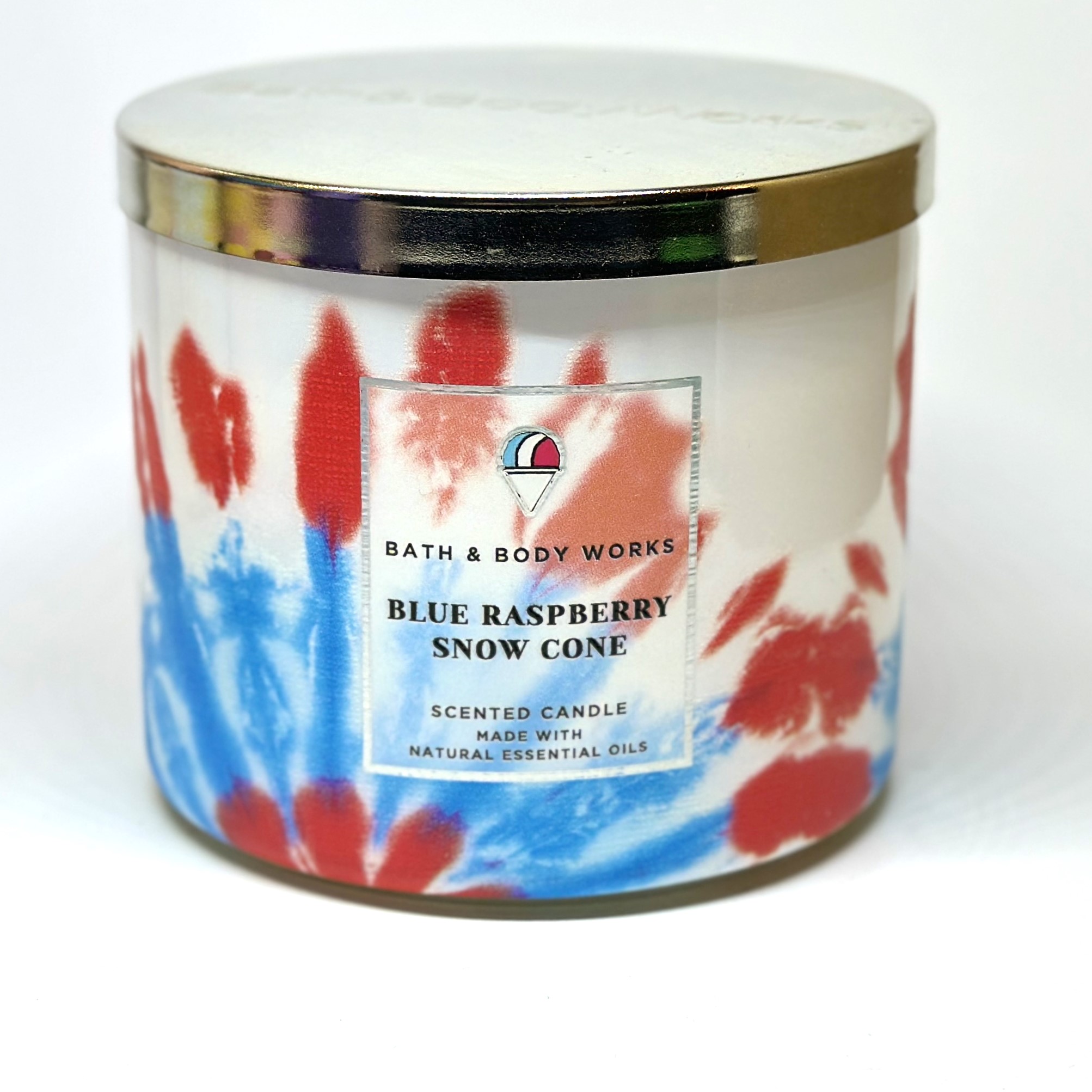 Свеча Bath and Body Works Blue Raspberry Snow Cone ароматическая с 3-мя фитилями