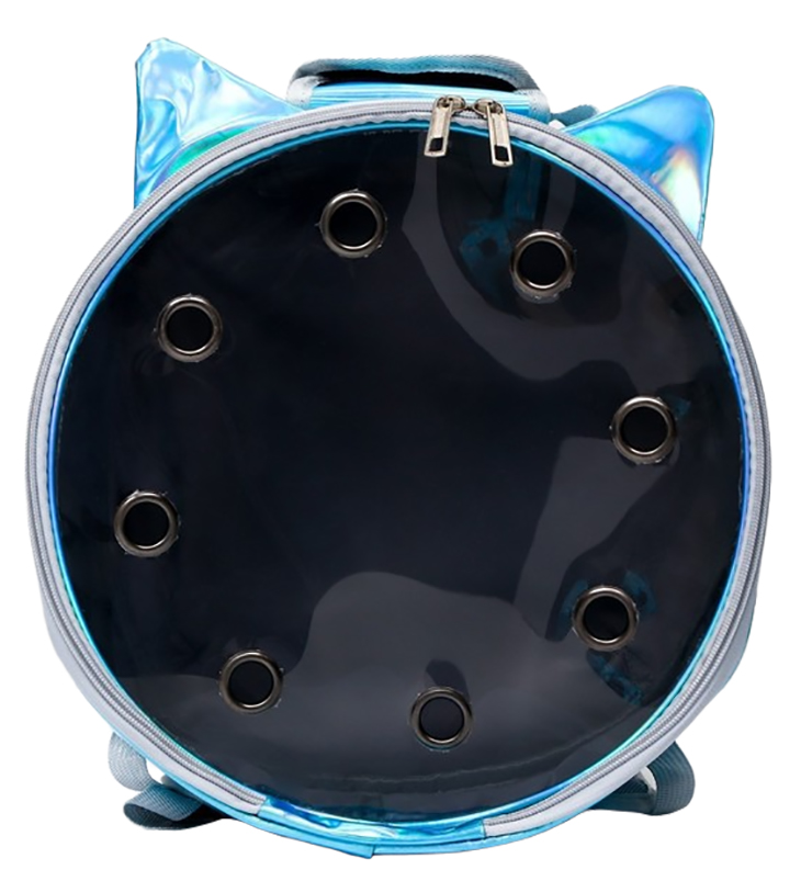 

Рюкзак для переноски животных Пижон круглый 26 см прозрачный голубой