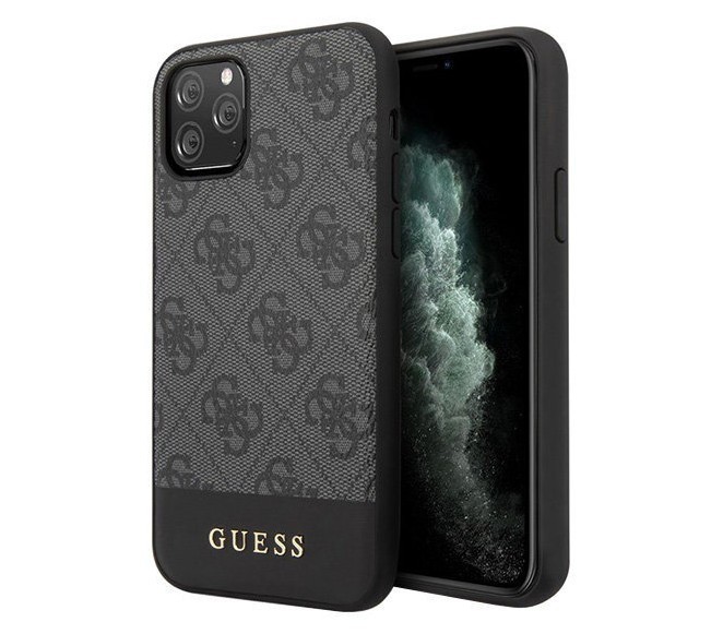 Чехол Guess 4G Stripe Metal logo iPhone 11 Pro Серый