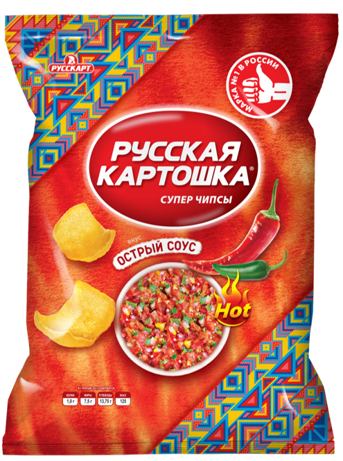 Чипсы картофельные Русская Картошка острый соус 105 г