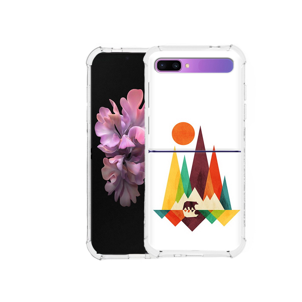 

Чехол MyPads Tocco для Samsung Galaxy Z Flip нарисованные горы с медведем, Прозрачный, Tocco