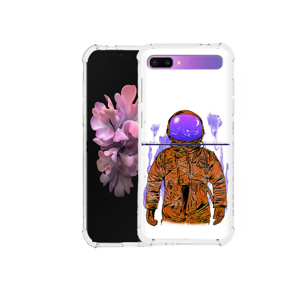 

Чехол MyPads Tocco для Samsung Galaxy Z Flip нарисованный мужчина в скафандре, Прозрачный, Tocco