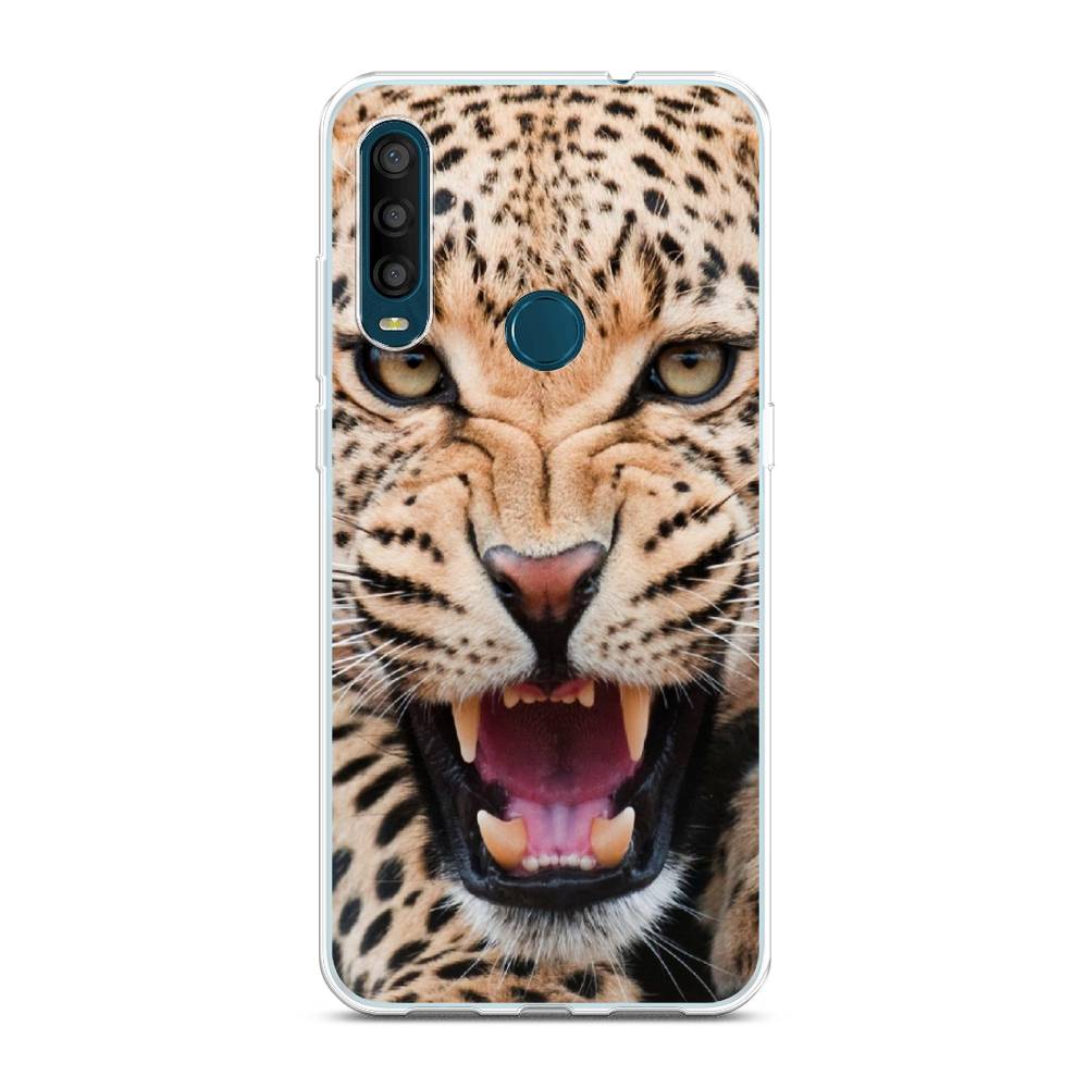 

Чехол на Alcatel 1SE 2020 "Леопард 3d", Бежевый;черный, 171250-6