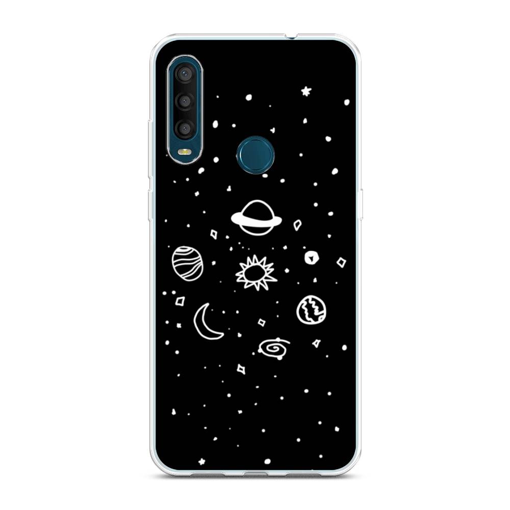 

Чехол на Alcatel 1SE 2020 "Дудл солнечной системы", Бежевый;серый, 171250-2