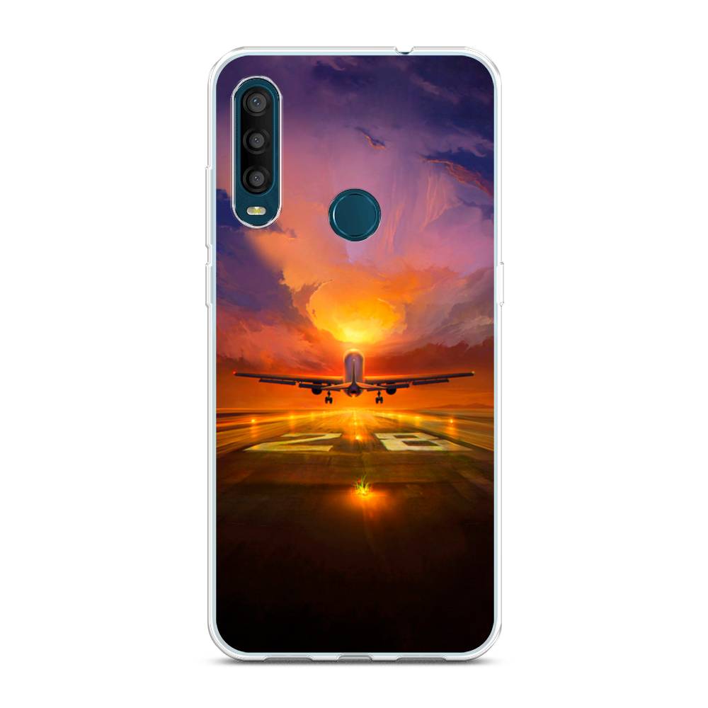 

Чехол на Alcatel 1SE 2020 "Самолет на посадке", Оранжевый;синий, 171250-6