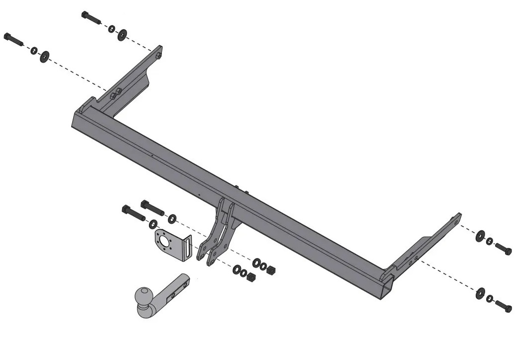 Фаркоп Atlas для Skoda Karoq 2020-/Kodiaq 2017-2021 2021-/VW Tiguan II 2016-2020 2020-