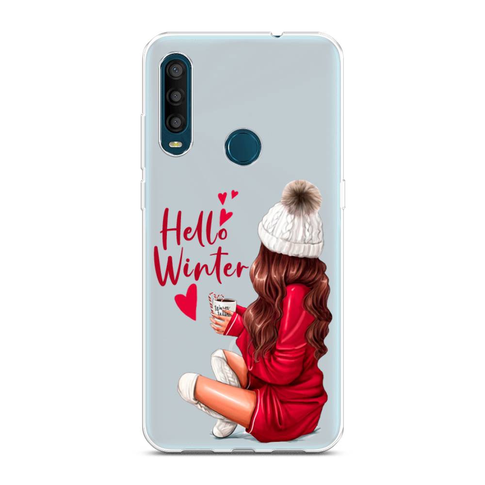

Чехол на Alcatel 1SE 2020 "Hello winter", Красный;белый;коричневый, 171250-5