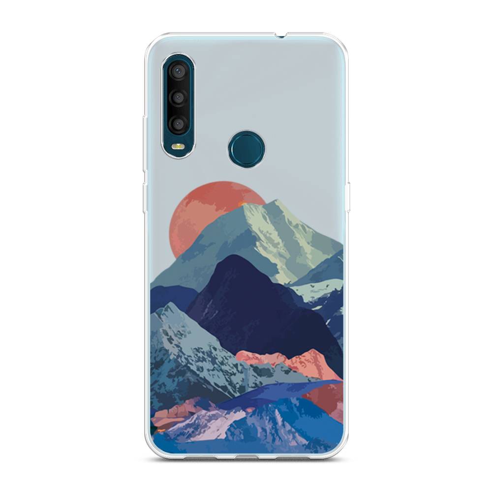 

Чехол на Alcatel 1SE 2020 "Закат в снежных горах", Красный;серый;голубой, 171250-2
