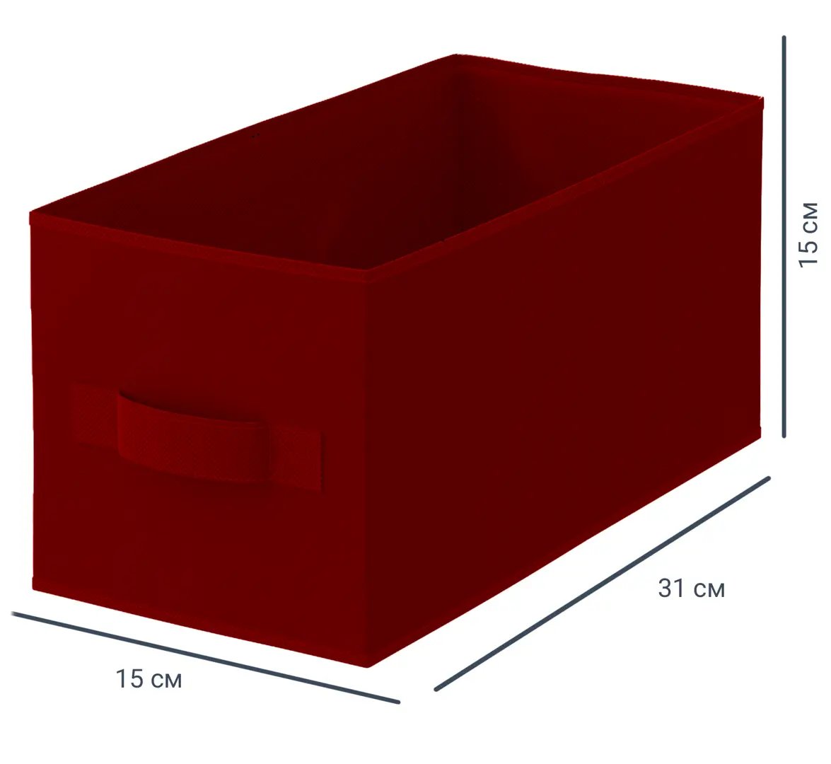 Короб Spaceo KUB 15x15x31 см 6.9 л полипропилен цвет тёмно-красный