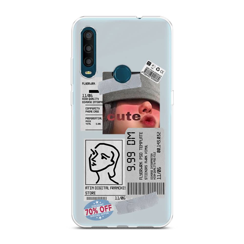 

Чехол на Alcatel 1SE 2020 "Cute girl collage", Розовый;серый;голубой, 171250-6