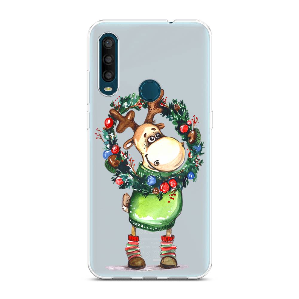 

Чехол на Alcatel 1SE 2020 "Олень с новогодним венком", 171250-4