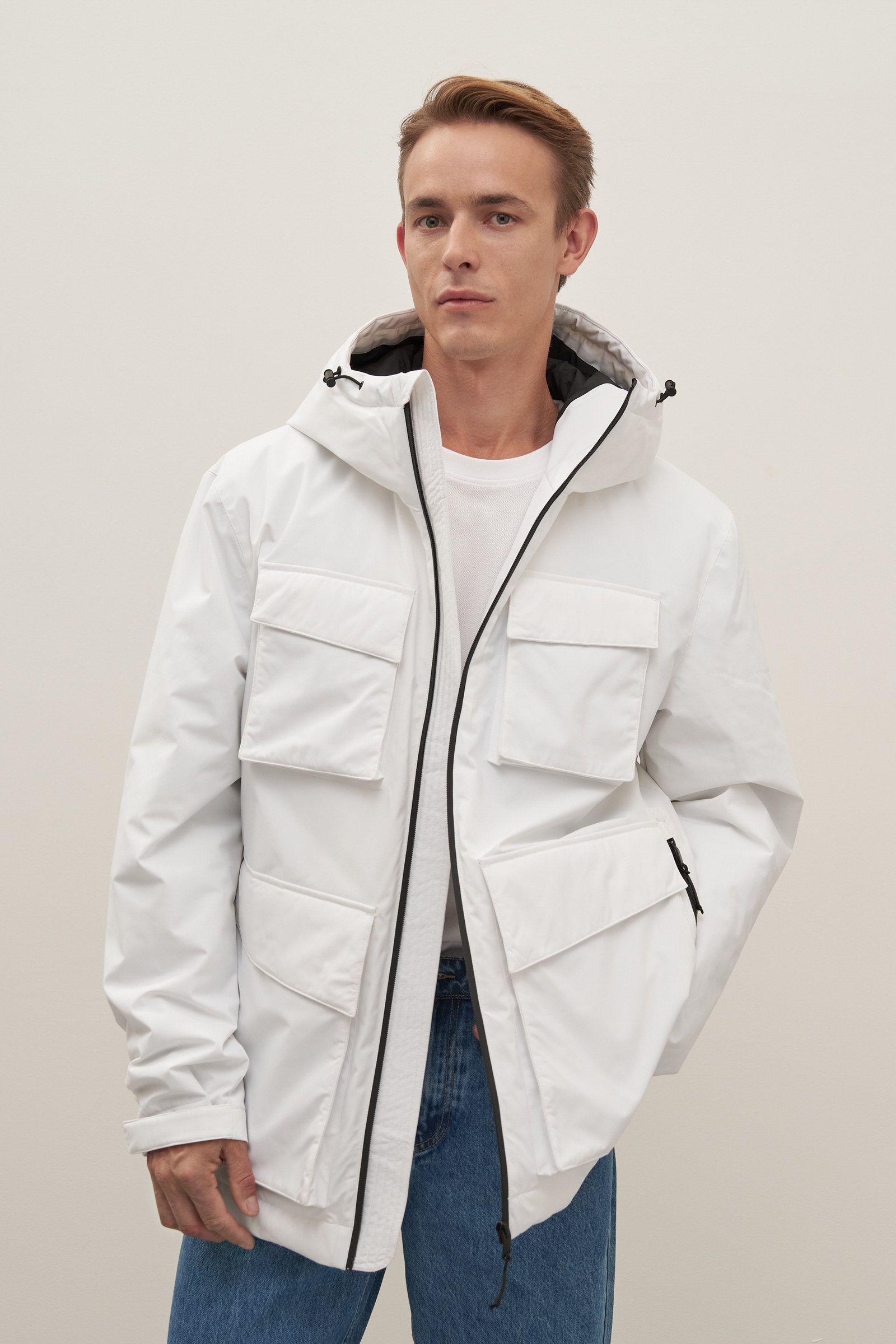

Куртка мужская Finn Flare FAD21020 белая XL, Белый, FAD21020