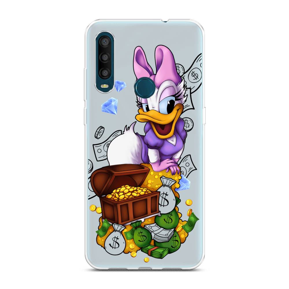 

Чехол на Alcatel 1SE 2020 "Rich Daisy Duck", Коричневый;белый;фиолетовый, 171250-6