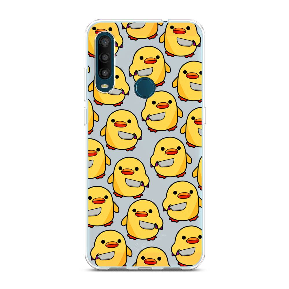 

Чехол на Alcatel 1SE 2020 "Утка с ножом", Прозрачный;желтый;оранжевый, 171250-1