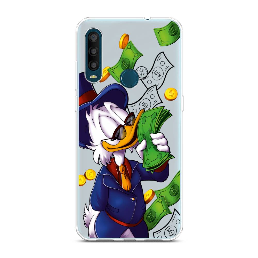 

Чехол на Alcatel 1SE 2020 "Scrooge McDuck with Money", Синий;зеленый;белый, 171250-6