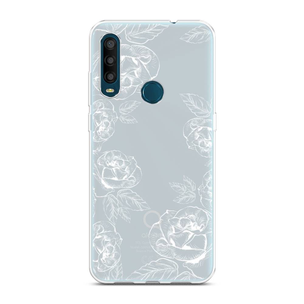 

Чехол на Alcatel 1SE 2020 "Розы графика", Черный;серый, 171250-2