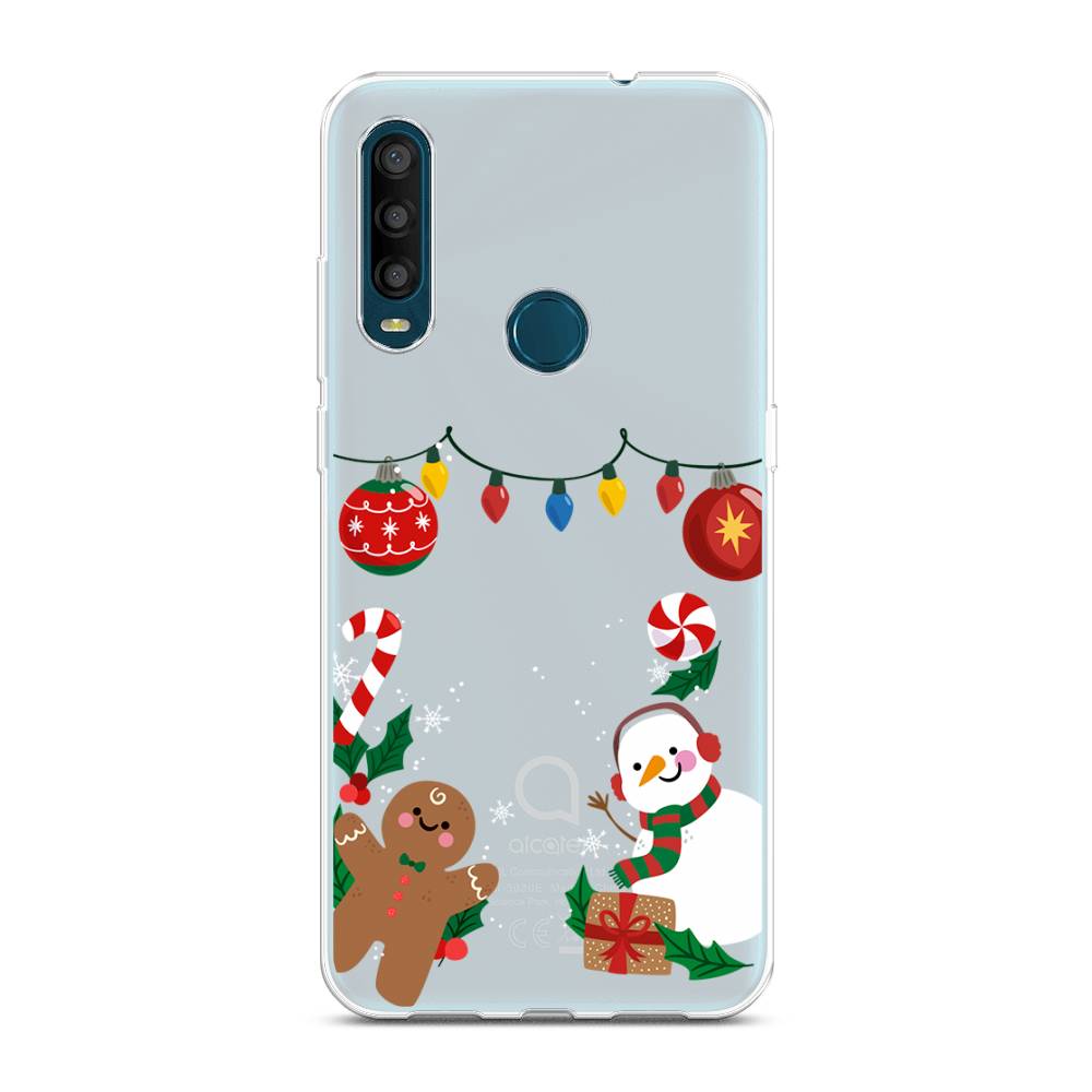 

Чехол на Alcatel 1SE 2020 "Новогоднее настроение", Коричневый;красный;зеленый, 171250-5