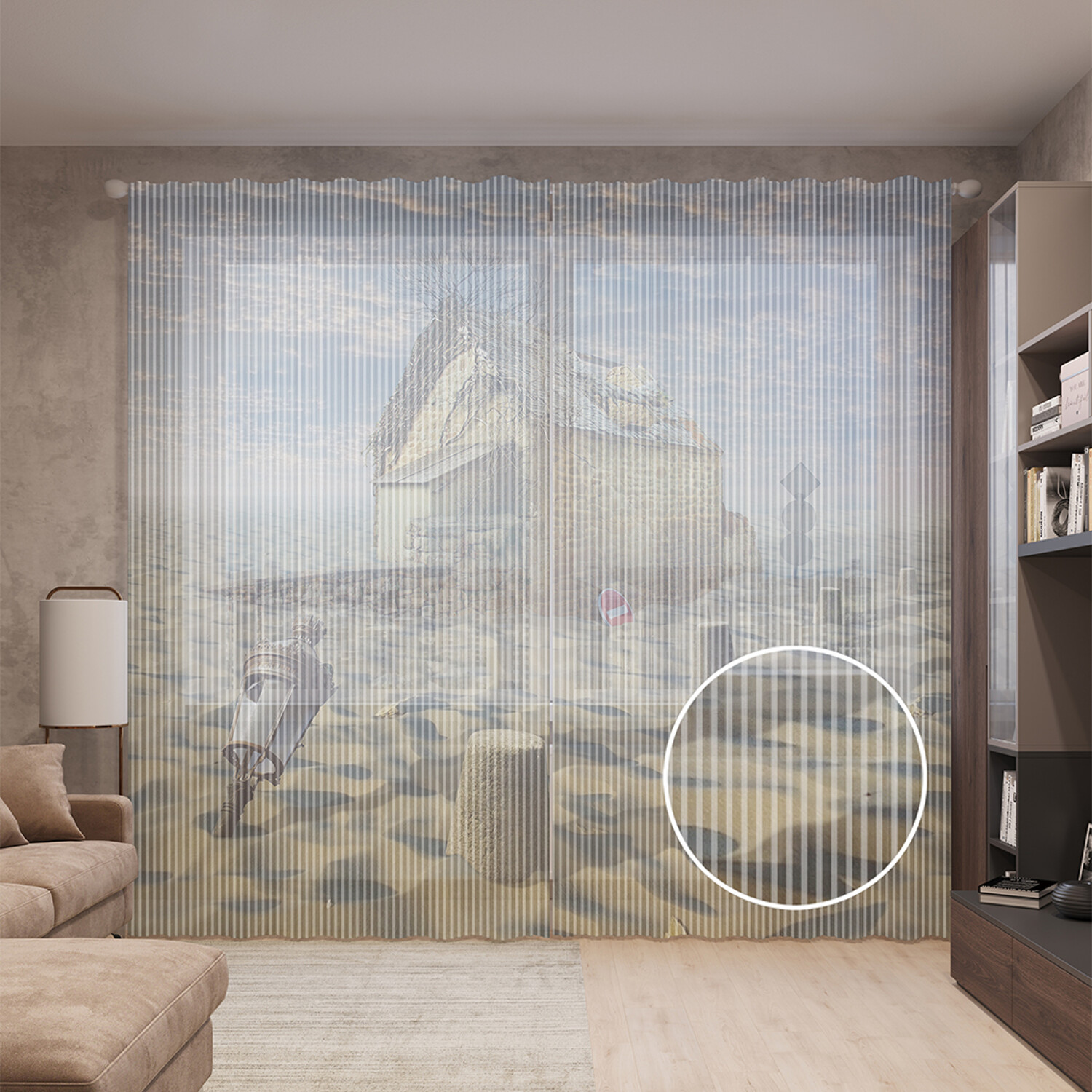 

Тюль вуаль на шторной ленте с принтом JoyArty "Заброшенная хижина в пустыне", 310х265 см, Заброшенная хижина в пустыне