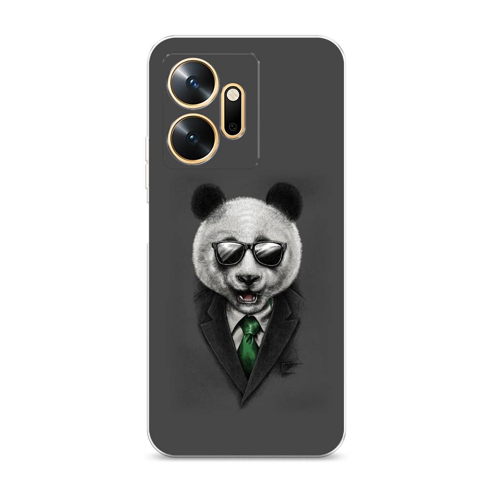 

Чехол Awog на Infinix Zero 20 / Инфиникс Зеро 20 "Деловая панда", Серый;зеленый