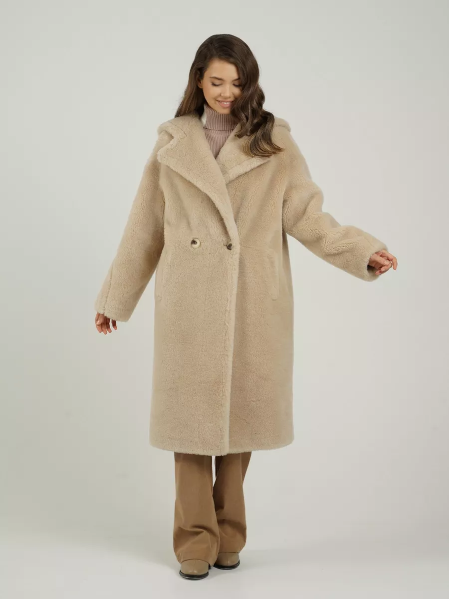 

Шуба женская SilverFox 2244 бежевая 54 RU, Бежевый, 2244