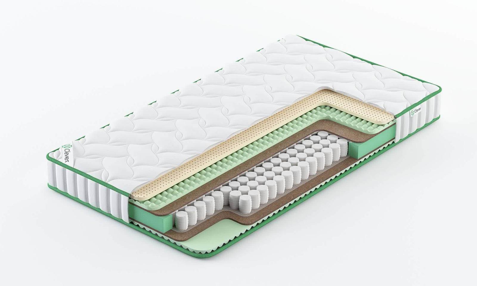 

Матрас Clever Life Slim 205x200, Белый, Life Slim