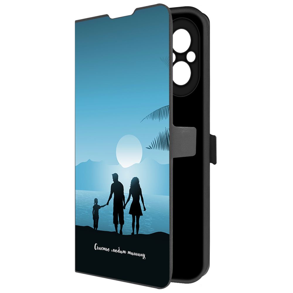 

Чехол-книжка Krutoff Eco Book для Realme C67 Счастье любит тишину (черный)