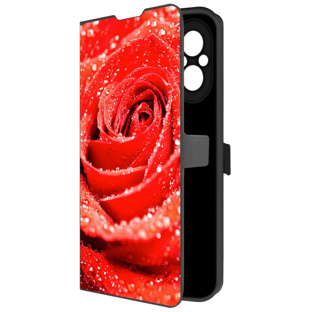 

Чехол-книжка Krutoff Eco Book для Realme C67 Роза (черный)