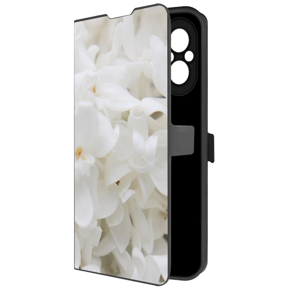 

Чехол-книжка Krutoff Eco Book для Realme C67 Белые лилии (черный)
